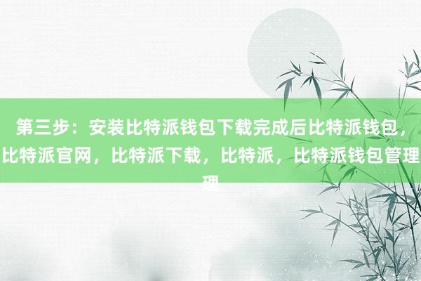 第三步：安装比特派钱包下载完成后比特派钱包，比特派官网，比特派下载，比特派，比特派钱包管理